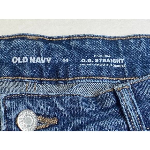 Old Navy Women's Dark Wash OG Straight High-Rise Jeans Size 14 - Picture 6 of 9